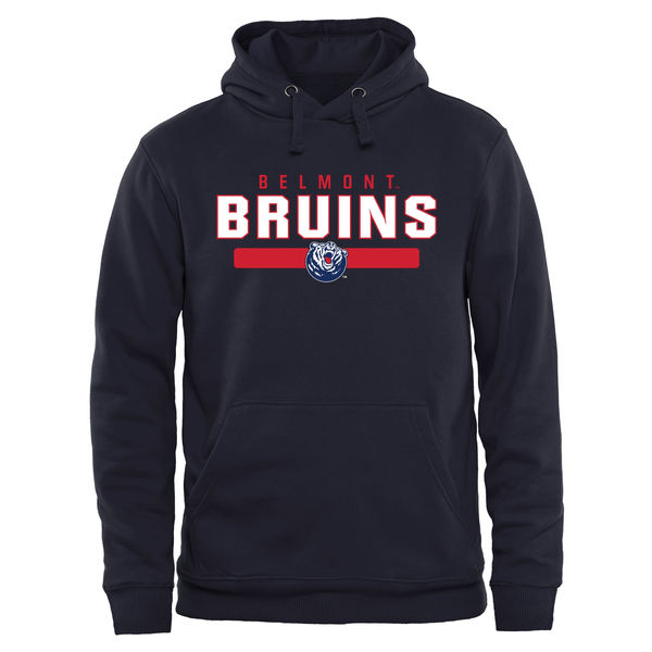 Men NCAA Belmont Bruins Team Strong Pullover Hoodie Navy